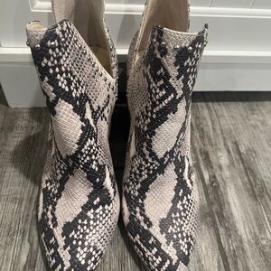 Steve Madden PU Snakeskin Ankle Boots